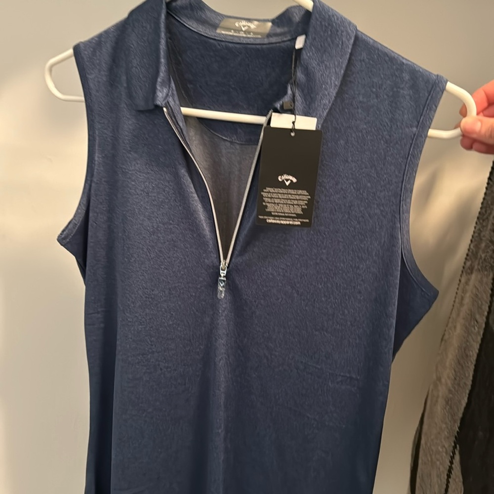 NWT Sleeveless Callaway tank with zipper